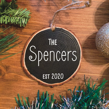 Load image into Gallery viewer, Personalized Family Name Wood Ornament