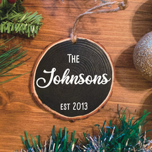 Load image into Gallery viewer, Personalized Family Name Wood Ornament