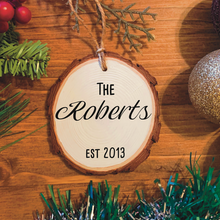 Load image into Gallery viewer, Personalized Family Name Wood Ornament