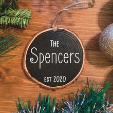 Load image into Gallery viewer, Personalized Family Name Wood Ornament
