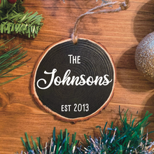 Load image into Gallery viewer, Personalized Family Name Wood Ornament
