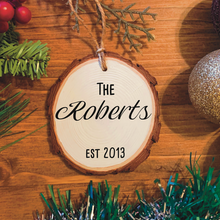 Load image into Gallery viewer, Personalized Family Name Wood Ornament
