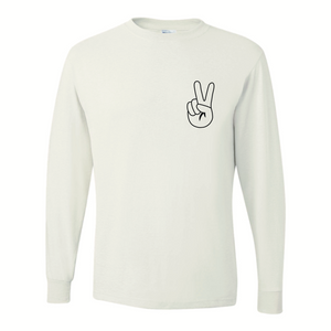 "Peace" Chest Logo Long Sleeve Tee