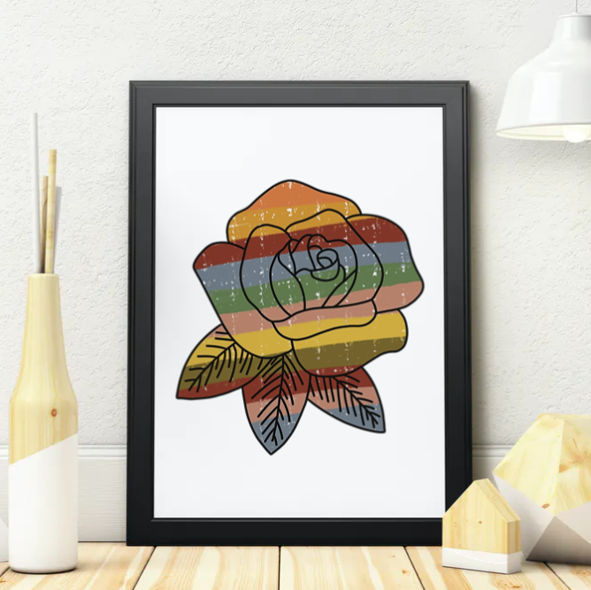 Colorful Rose Print