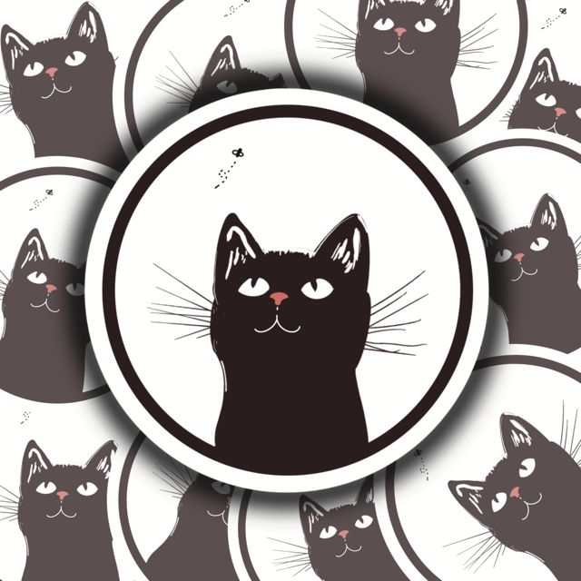 Black Cat Sticker