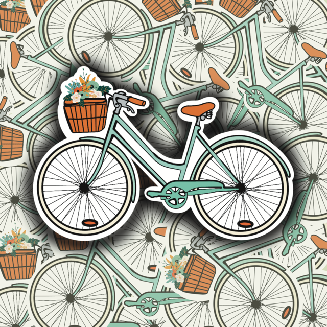 Floral Bicycle Sticker